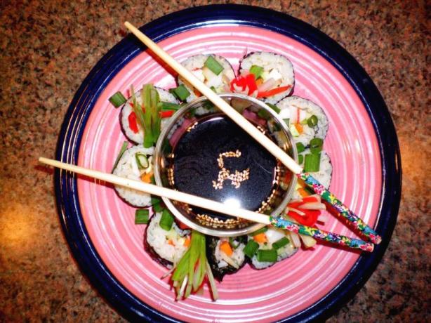 Max's Hoisin and Vegetable Sushi Roll. Photo by Max and Dad