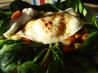 Sweet Potato, Bacon, Spinach Salad W/Fried Eggs. Recipe by SarasotaCook
