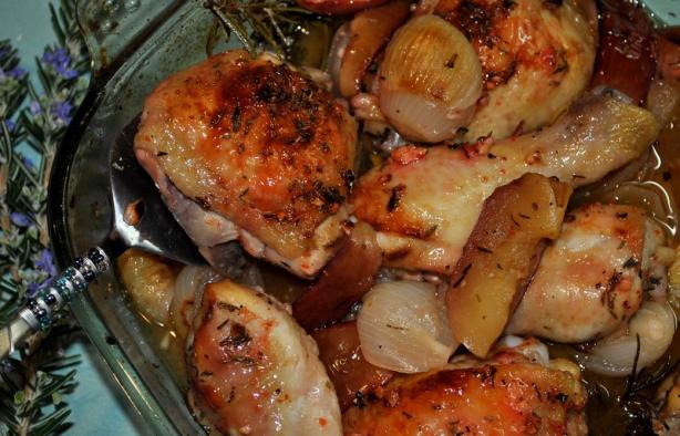 Sarasota's Savory Roasted Chicken, Apples & Onions. Photo by Zurie