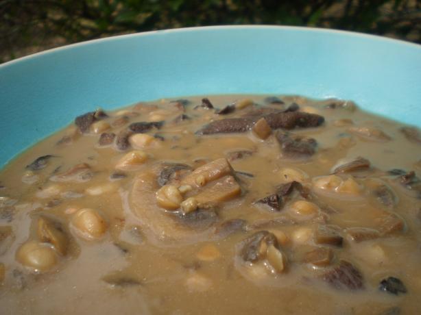 Creamy Mushroom Soup With Little White Beans. Photo by breezermom