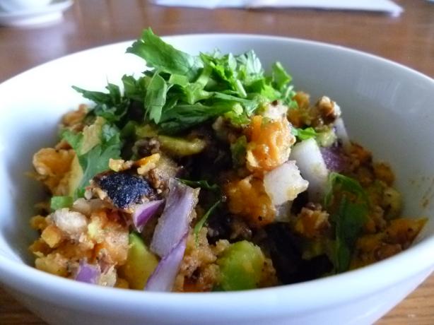 Avocado and Sweet Potato "hash". Photo by Ambervim