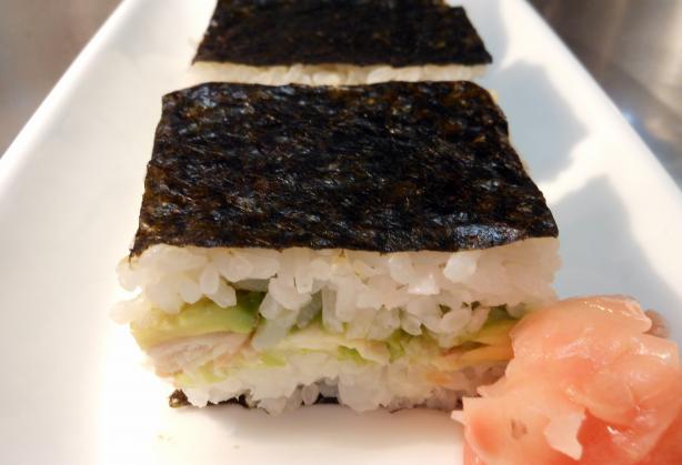 Salmon Nori Slice (Or Bar). Photo by JustJanS