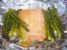 Honey Mustard Salmon and Asparagus (Foil Wrapped). Recipe by BakinBaby