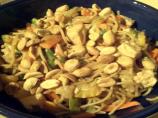 Vegetable and Tofu Noodle Bowl With Peanut Sauce