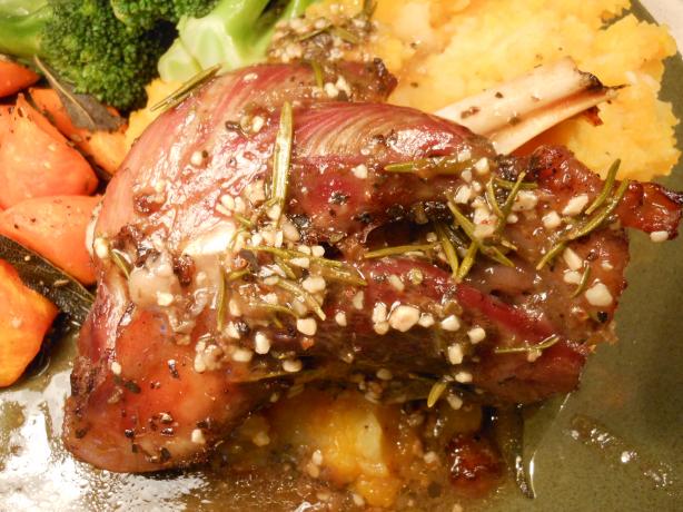 Slow Roasted Herb and Garlic Lamb Shanks. Photo by JustJanS