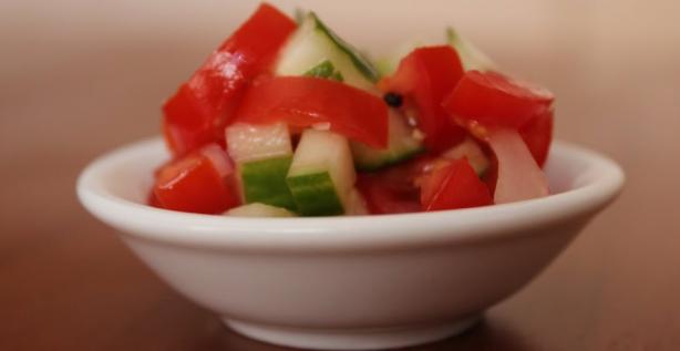 Ethiopian Tomato & Cucumber Salad. Photo by mickeydownunder