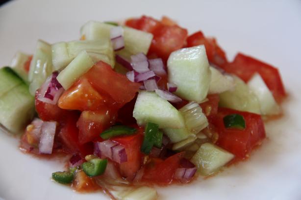 Ethiopian Tomato & Cucumber Salad. Photo by Leggy Peggy