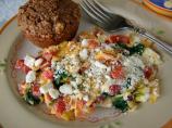 Spinach & Tomato Scrambled Egg With Feta Cheese