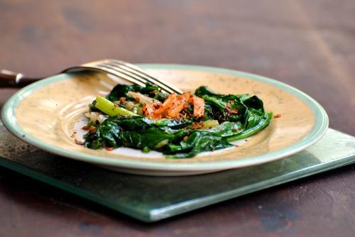 Saut&eacute;ed Swiss Chard With Garlic. Photo by Andi of Longmeadow Farm