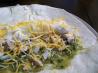 Soft Fried Tortillas With Tomatillo Salsa and Chicken. Recipe by Lavender Lynn