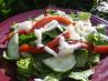 Roasted Peppers and Spinach  Salad With Pesto Vinaigrette. Recipe by Lori Mama