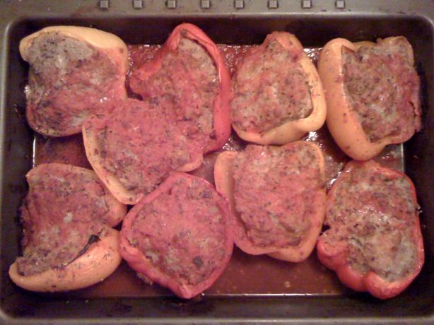 Three-Meat Stuffed Peppers. Photo by deefair