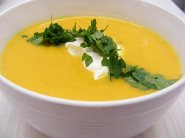 Creamy Carrot and Sweet Potato Soup. Photo by Sara 76