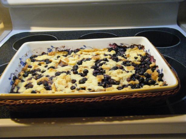 Blueberry Bread Pudding With Custard Sauce. Photo by Chef #517264