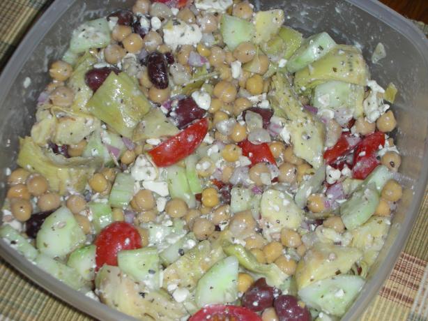 Greek Garbanzo Bean Salad. Photo by JackieOhNo!