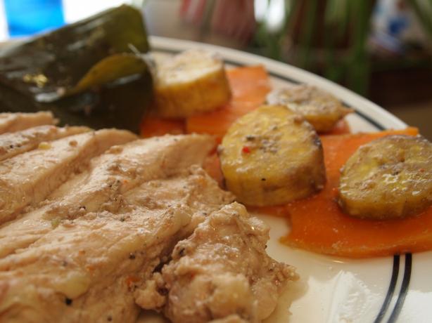 Taisi Moa (Samoan Chicken Baked in Banana Leaves). Photo by Random Rachel