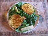 Baby Spinach Salad With Swiss Cheese Crisps. Photo by Dr. Jenny
