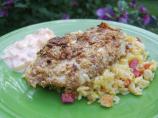 Crunchy Macadamia Nut Chicken over Tropical Fruit Paella