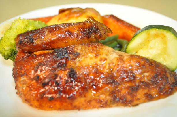 Whole Sticky Glazed Chicken. Photo by I'mPat