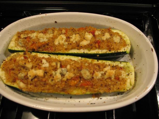 Quinoa Stuffed Zucchini Boats. Photo by Chicagoland Chef du Jour
