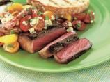 Strip Steaks With Tomato and Blue Cheese Vinaigrette