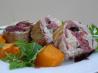 Fruit and Macadamia Stuffed Pork Loin With Port Sauce. Recipe by The Flying Chef