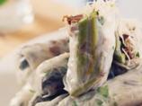 Mushroom, Pork and Asparagus Fresh Rolls