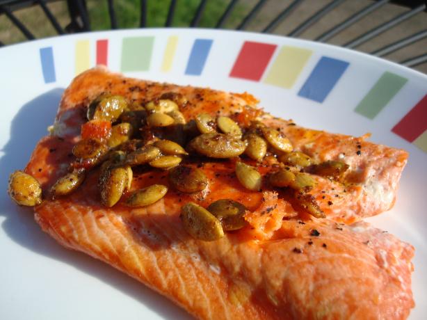 Salmon With Pepita-Lime Butter. Photo by Starrynews