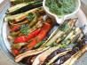 Roasted Vegetables Plate With Cilantro Parsley Dressing