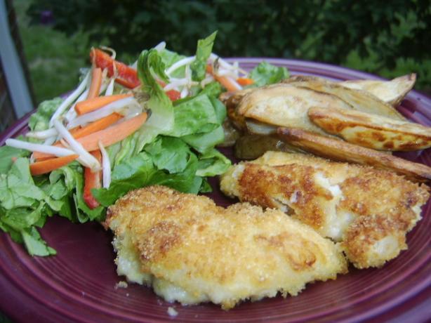 Crumbed Chicken With Potato Wedges. Photo by LifeIsGood