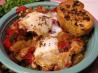 Ratatouille With Poached Eggs and Garlic Croutons