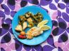 Fish With Basil and Lemon Roasted Vegetables. Recipe by I'mPat