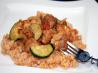 Mexican Zucchini and Chicken over Rice. Recipe by Robin Batterson