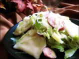 Skillet Pierogies, Kielbasa and Cabbage Casserole