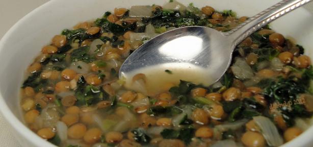 Lentil Spinach Soup. Photo by Debbwl