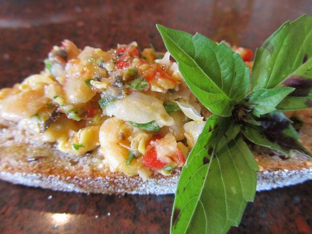Nica Chick Orgasmic Chickpeas Bruschetta. Photo by Rita~