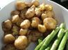 Squished Baby Potatoes (Laura Calder). Recipe by Nif