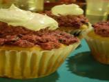 Vanilla Cupcake With a Pureed Blackberry Topping