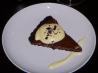 Dark Chocolate Tart With Bacon and Whipped Almond Pastry Cream
