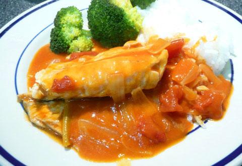 Red Snapper With Coconut Sauce. Photo by Mikekey