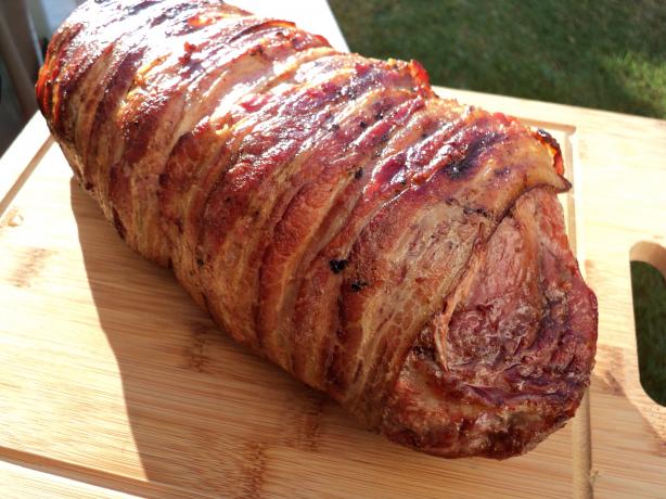 Nif's Porkapalooza (Pork Loin Wrapped in Bacon). Photo by Nif
