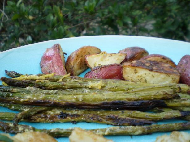 Grilled Asparagus and New Potatoes. Photo by breezermom
