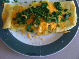 Shrimp, Spinach and Cheddar Omelet.