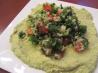 Cilantro-Jalapeno Hummus and Tabouli (A La Pita Jungle). Recipe by Robyn's Cookin'