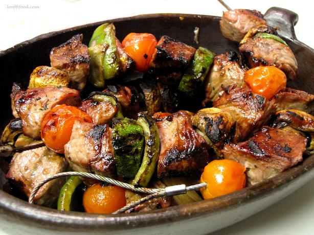 Steak and Vegetable Kabobs. Photo by loof