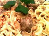 Swedish Meatballs in Sour Cream Sauce over Buttered Egg Noodles
