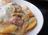 Ravioli With Smoked Sausage, Zucchini and Onions in Rosa Sauce