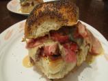 Steak Hoagies With Bacon, Poblano Peppers, and Havarti Cheese