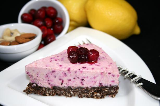 Raw Vegan Lemon Cranberry Cheesecake. Photo by **Tinkerbell**
