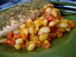 Garlicky Stewed White Beans With Mixed Peppers